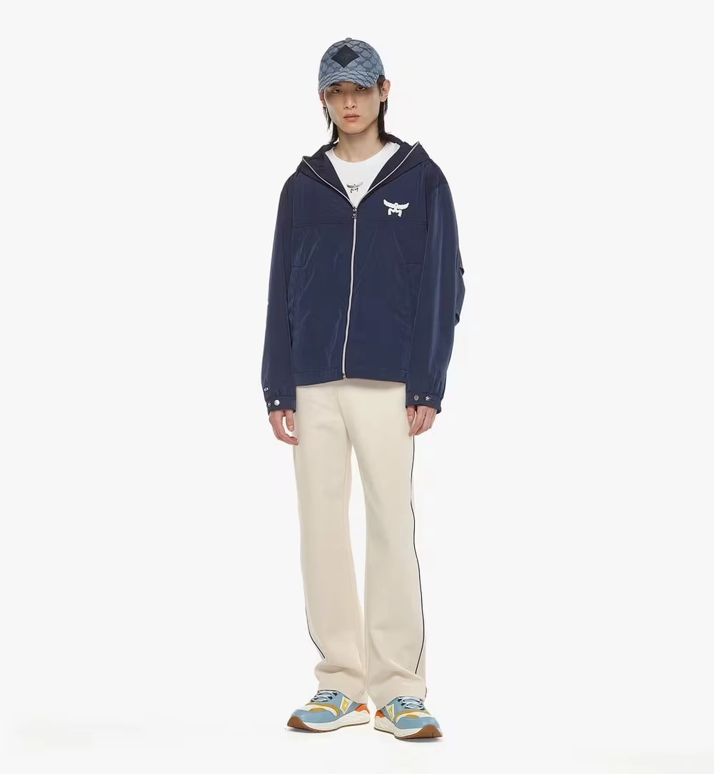 Medium Laurel Logo Windbreaker in ECONYL® Blue