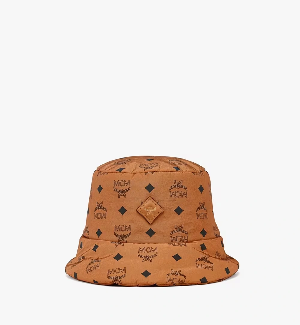 L / 60cm / 23.6" Padded Bucket Hat in Monogram Print ECONYL® Cognac