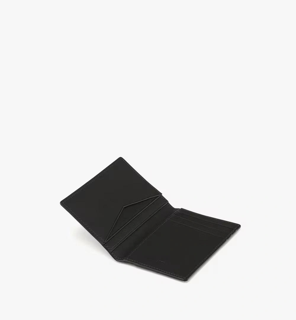 One Size Aren Bifold Card Wallet in Maxi Monogram Leather Black