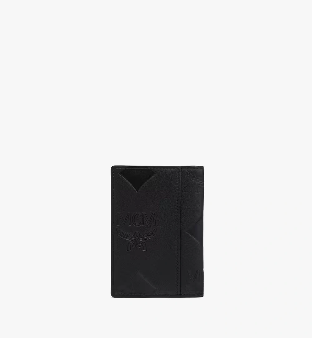 One Size Aren Bifold Card Wallet in Maxi Monogram Leather Black