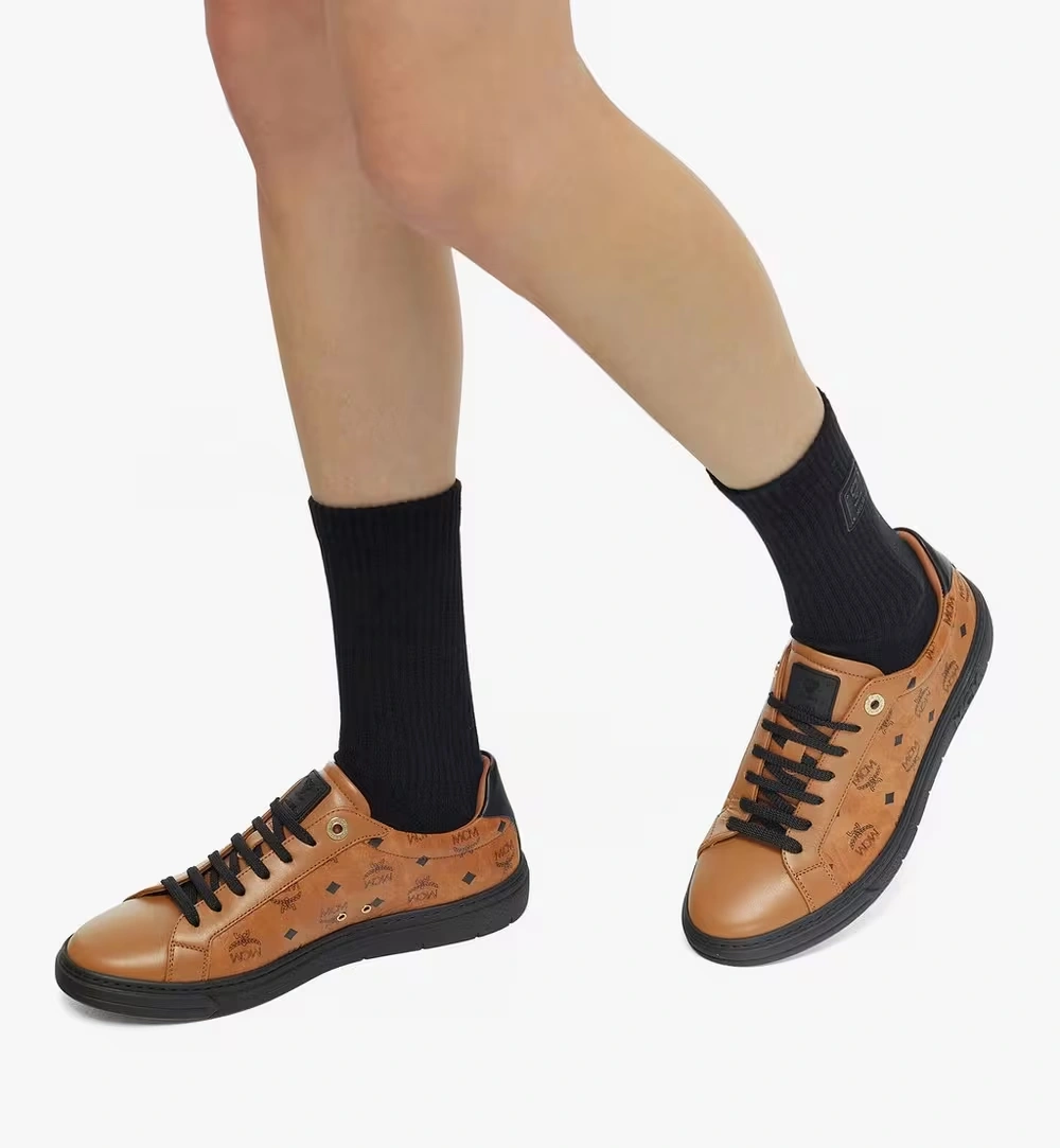 35 IT / W Color Block Terrain Lo Sneakers in Visetos Cognac