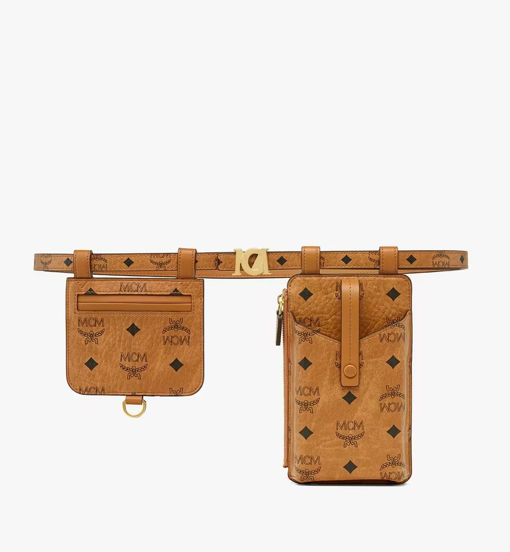100cm / 39.3" M-Art Pouch Belt in Visetos Cognac