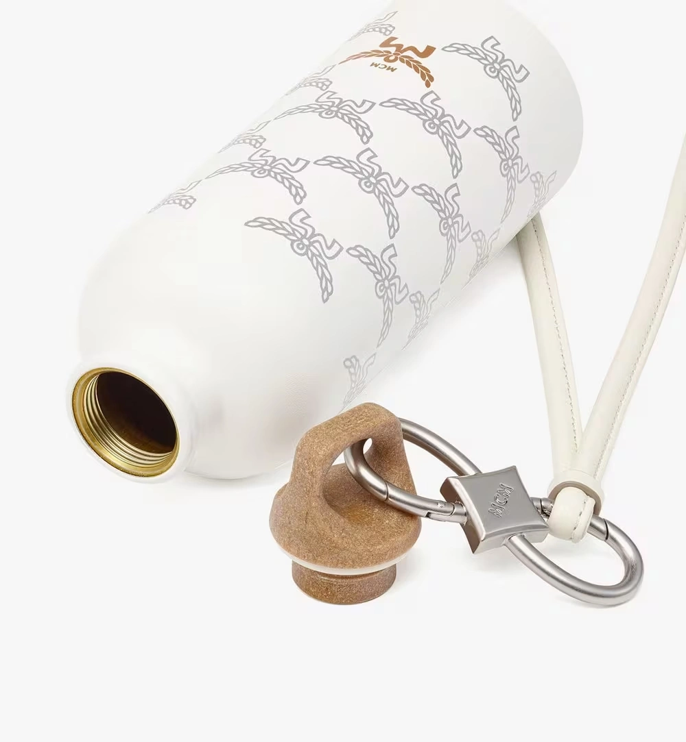 600ml / 20oz MCM x SIGG Traveller Bottle with Leather Strap Grey