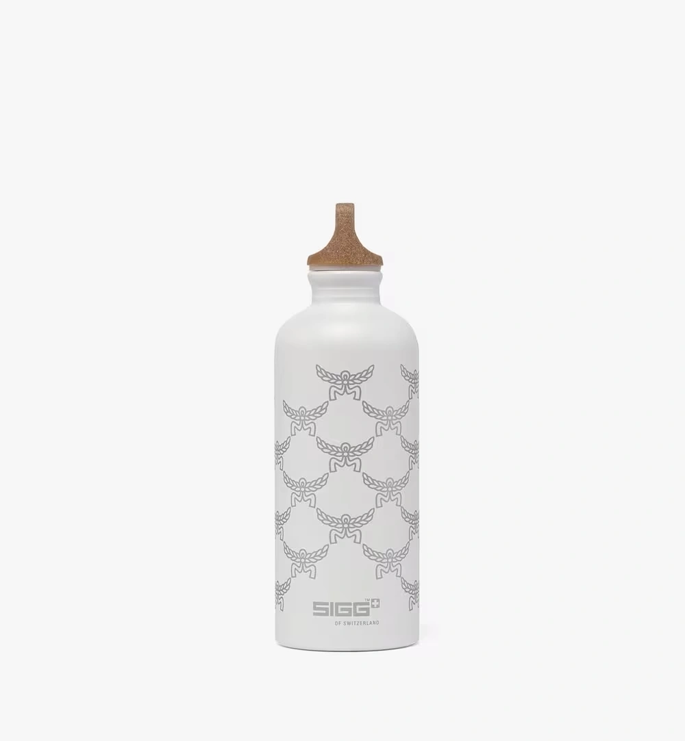 600ml / 20oz MCM x SIGG Traveller Bottle with Leather Strap Grey