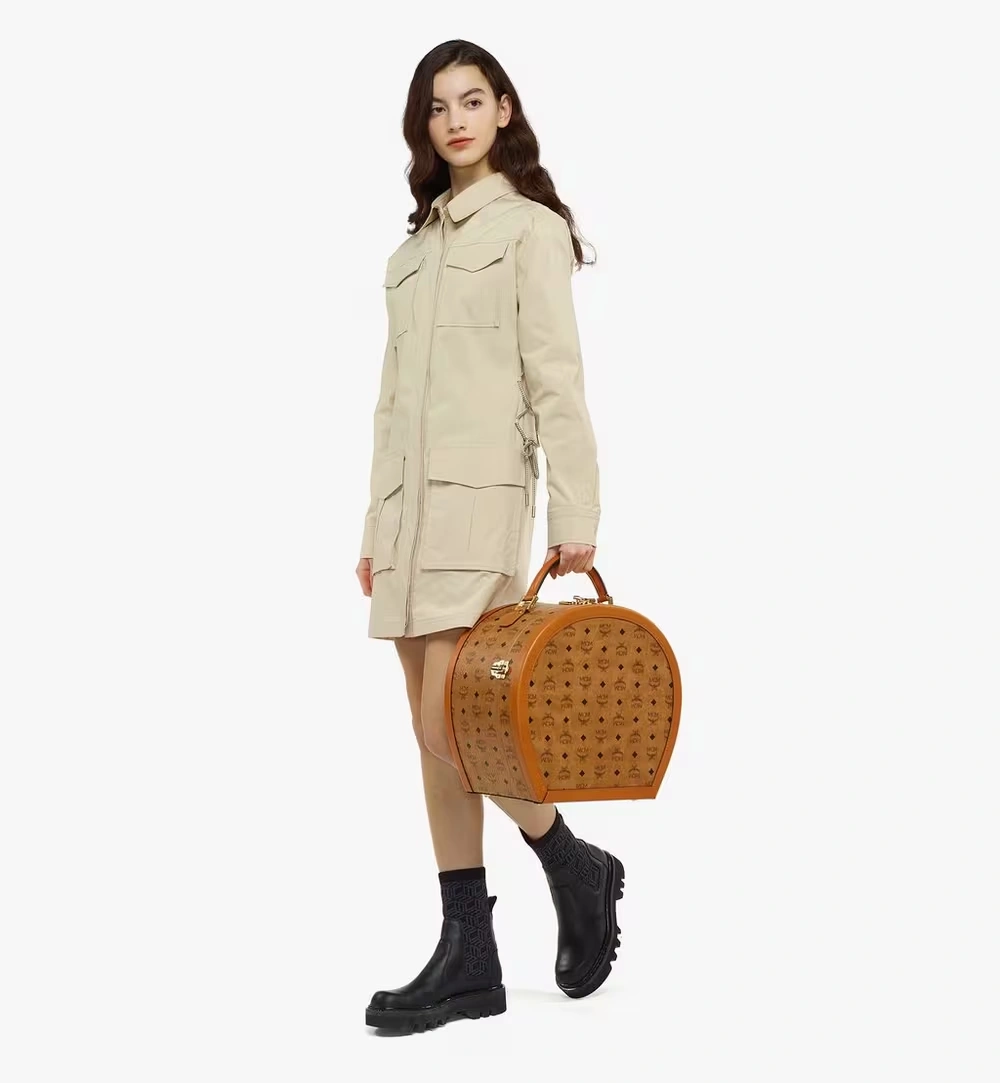 Medium Hat Box in Visetos Cognac