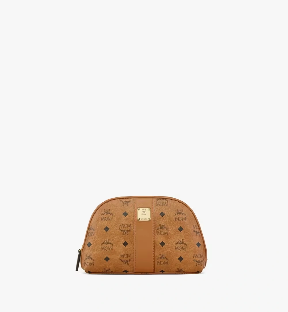 Large Aren Cosmetic Pouch in Visetos Cognac