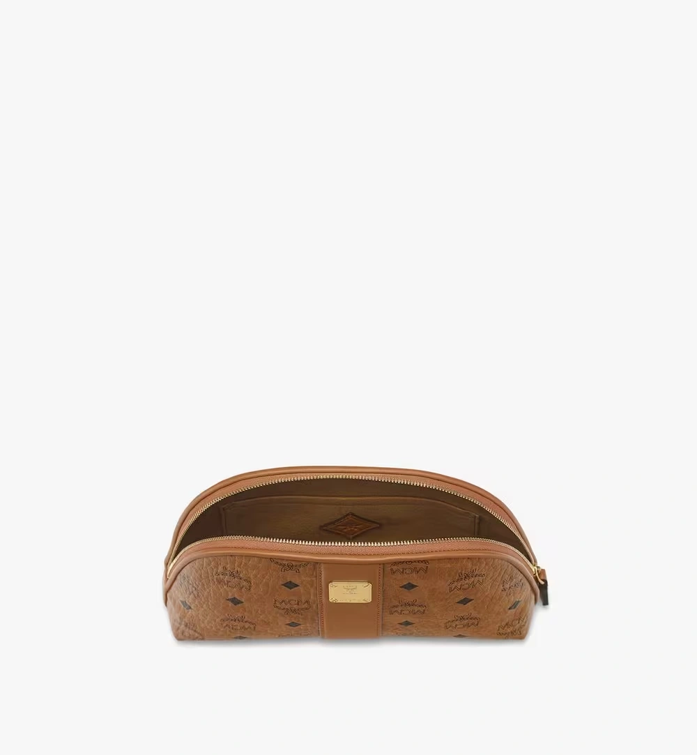 Large Aren Cosmetic Pouch in Visetos Cognac