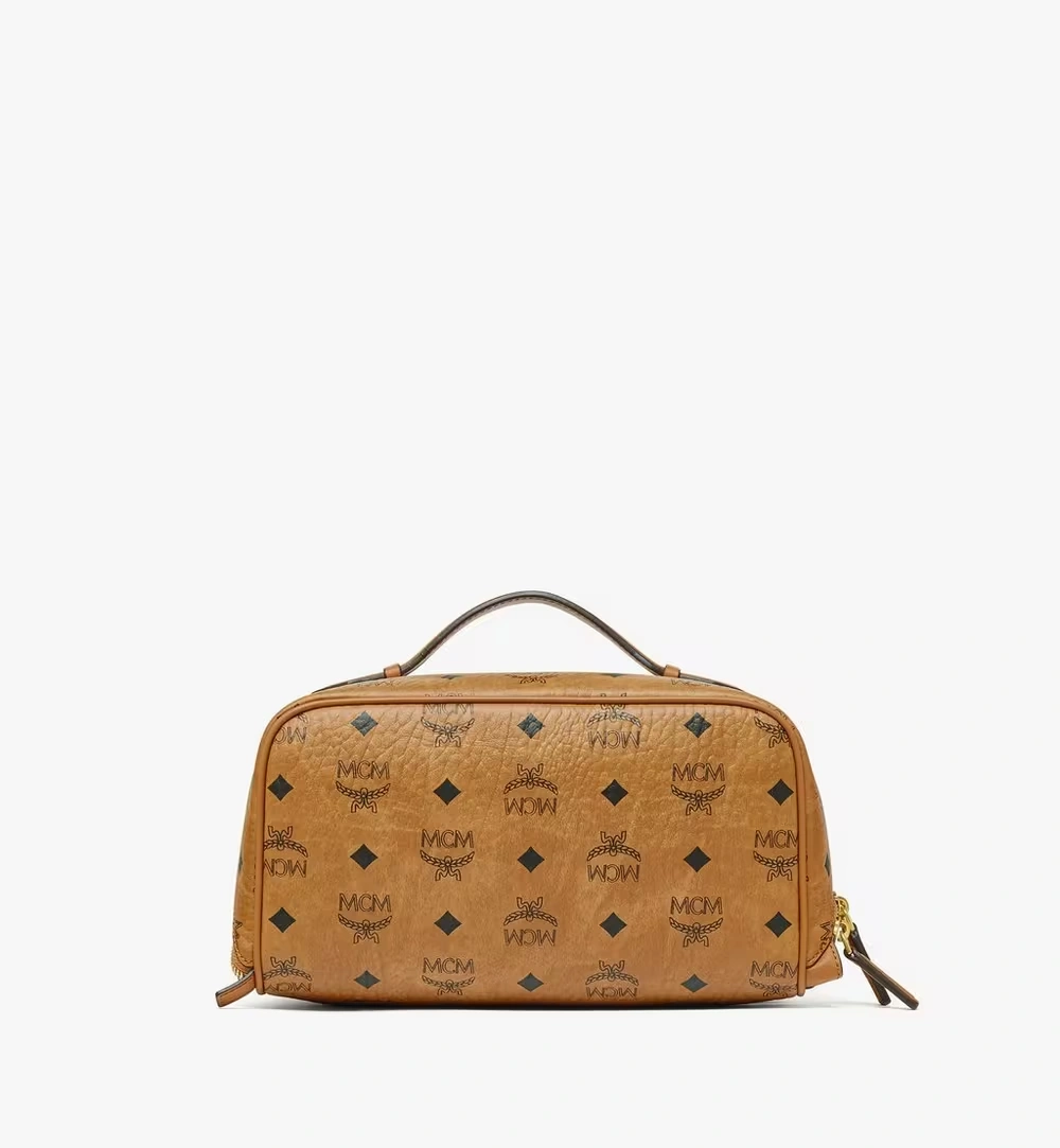 Medium Ottomar Toiletry Bag in Visetos Cognac