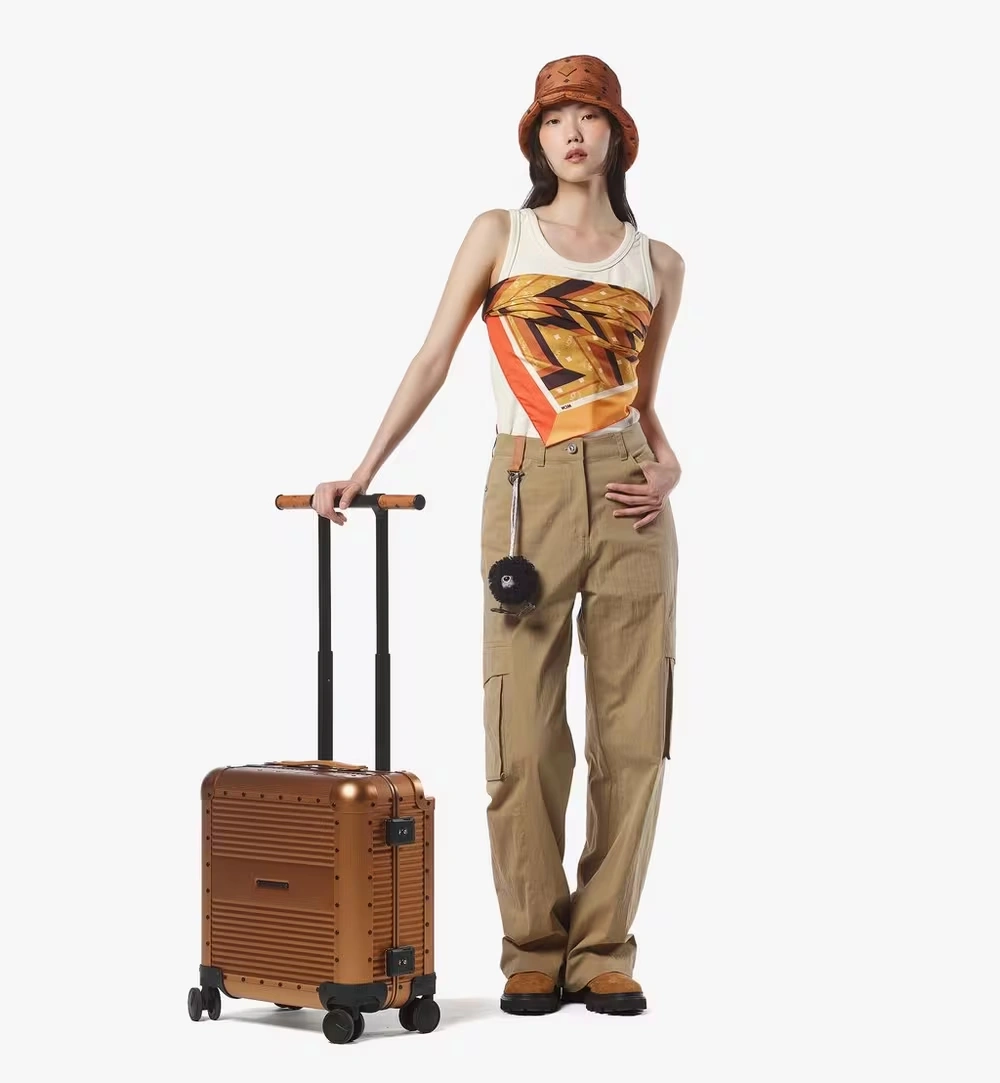 Small MCM X RAWROW Ottomar Cabin Trolley Gold 5 Small MCM X RAWROW Ottomar Cabin Trolley Gold