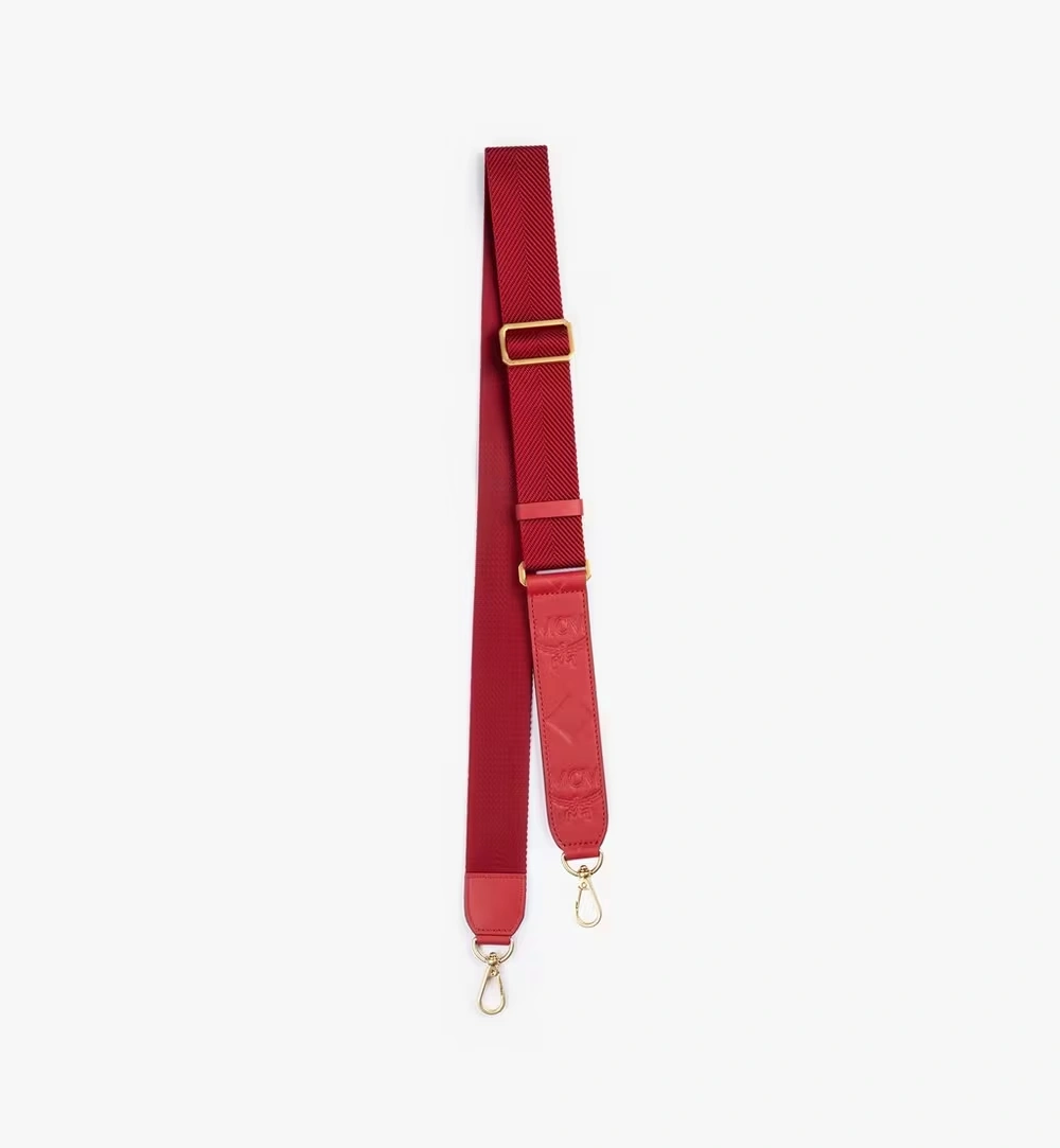 One Size Aren Webbing Shoulder Strap in Monogram Leather Red