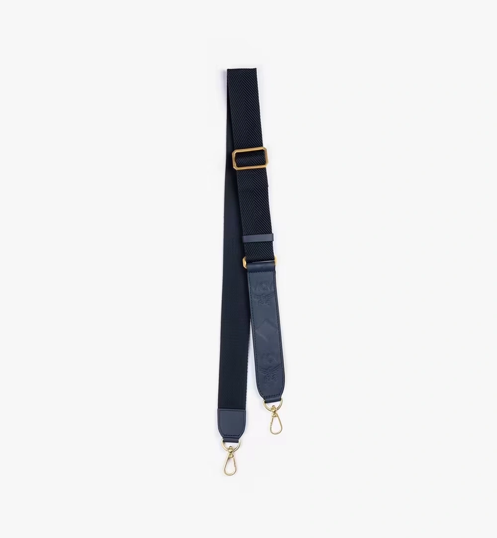 One Size Aren Webbing Shoulder Strap in Monogram Leather Blue