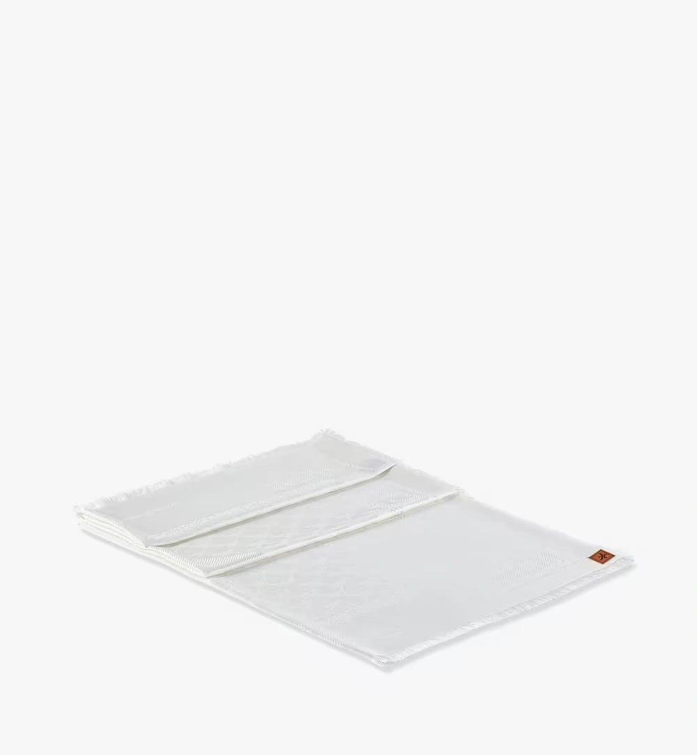 One Size Diamond Logo Jacquard Shawl White