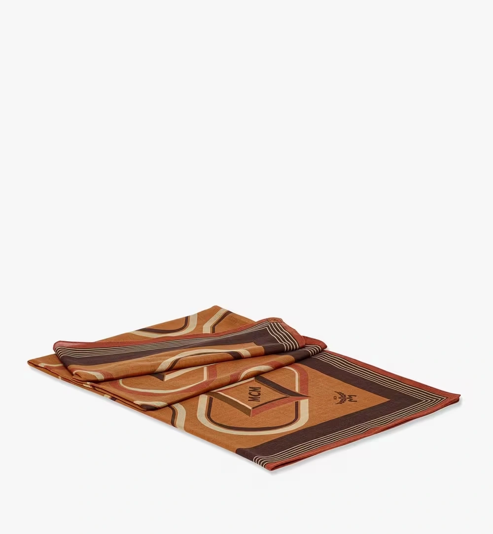 One Size Diamond Monogram Wool Shawl Cognac
