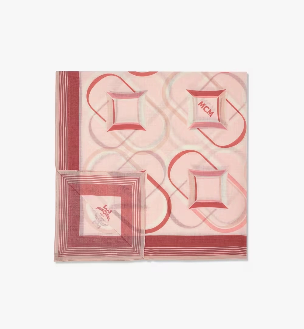 One Size Diamond Monogram Wool Shawl Pink