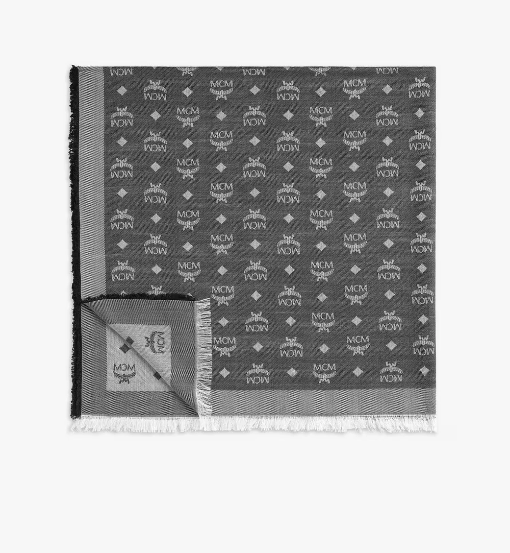 One Size Jacquard Monogram Scarf Silver