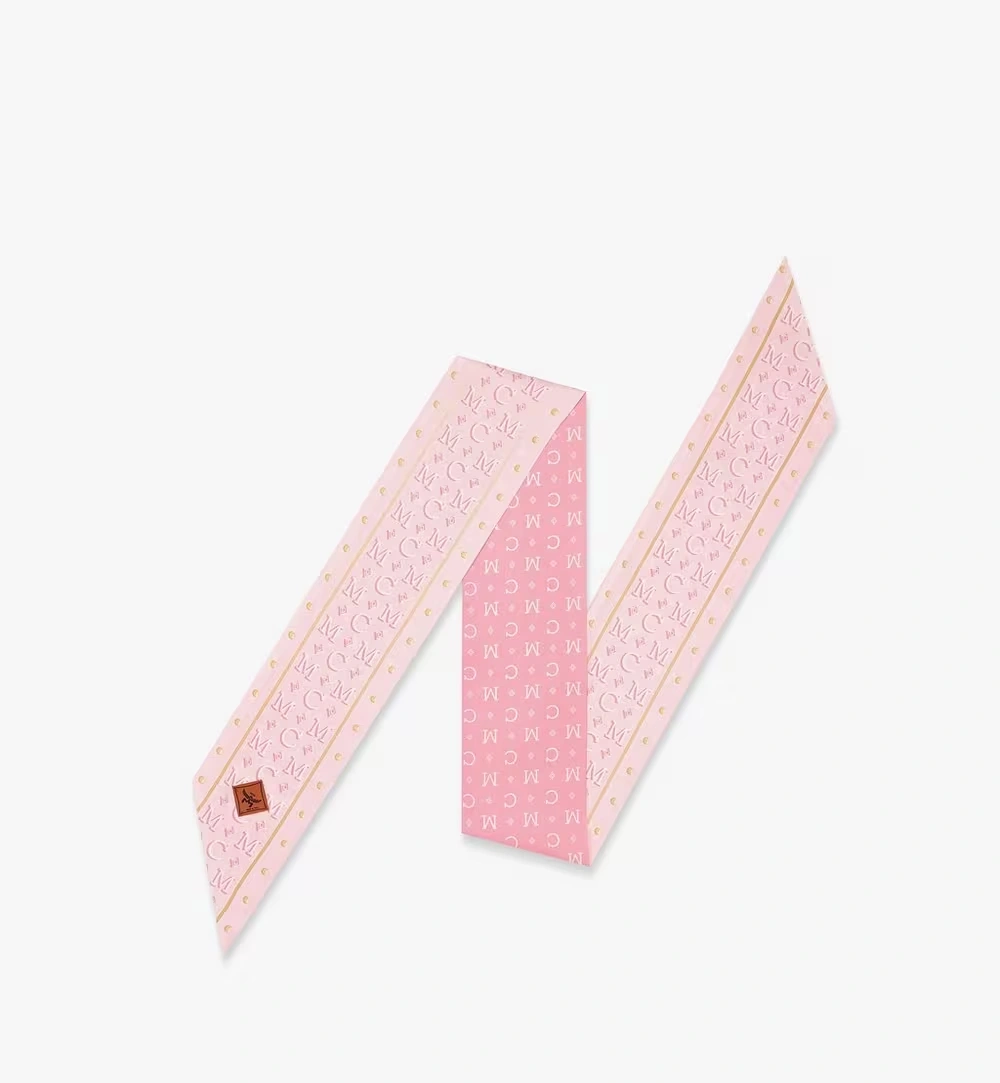 One Size Monogram Petite Scarf in Organic Silk Orange