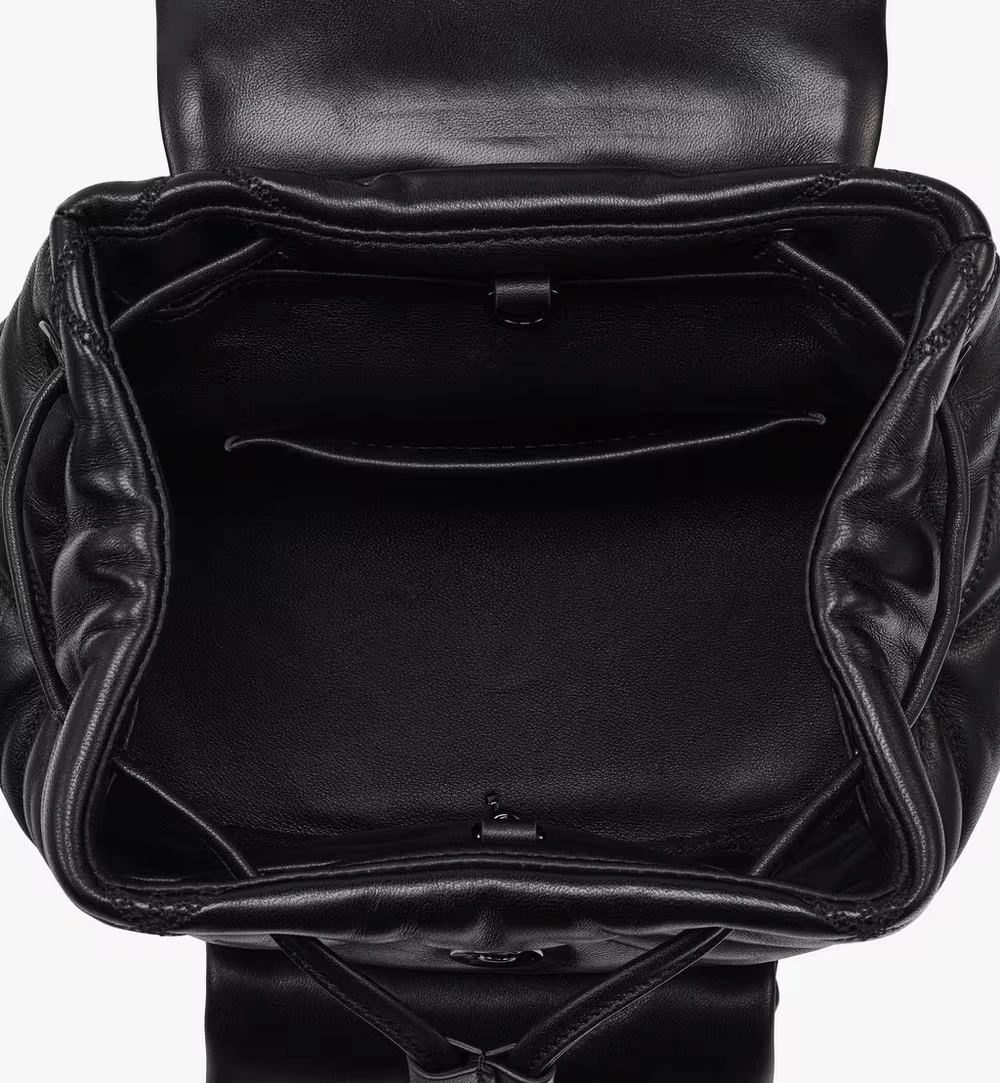 Mini Travia Backpack in Cloud Quilted Lamb Leather Black