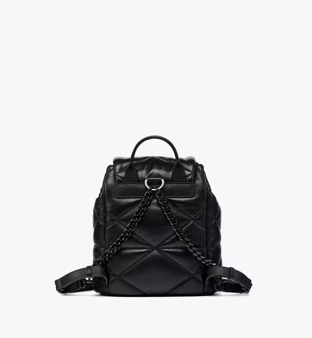 Mini Travia Backpack in Cloud Quilted Lamb Leather Black