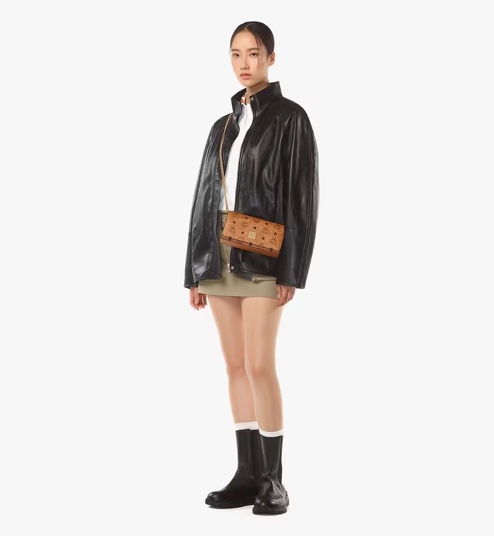 Mini Aren Shoulder Bag in Visetos Cognac