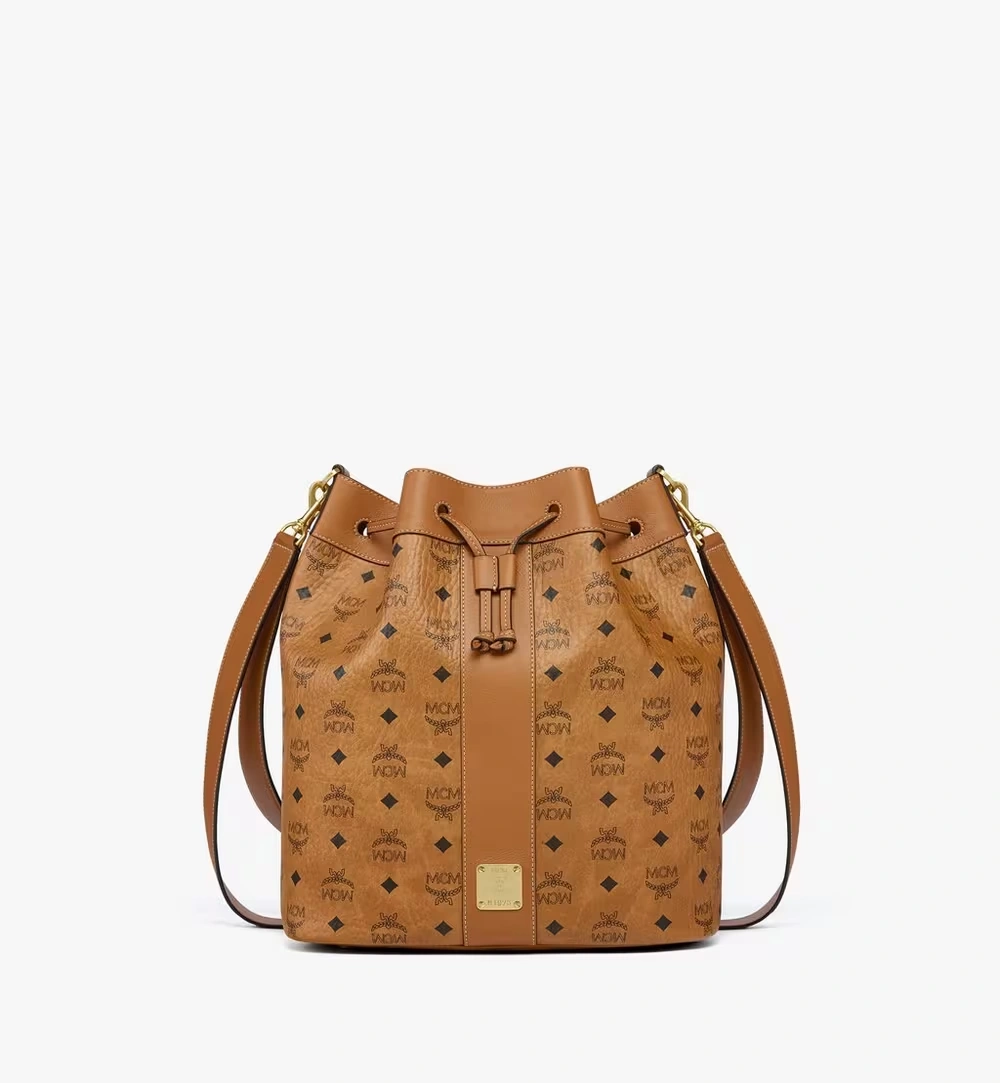 Large Dessau Drawstring Bag in Visetos Cognac