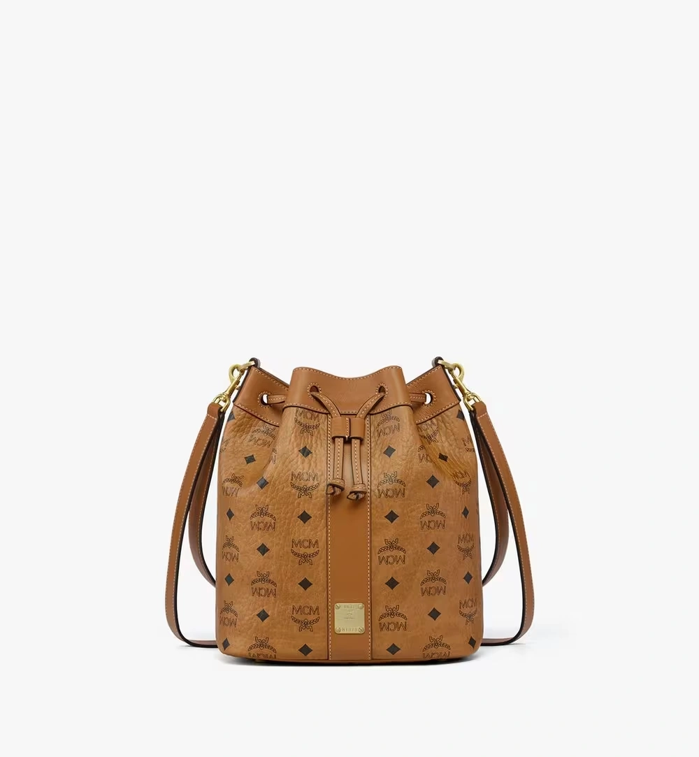 Medium Dessau Drawstring Bag in Visetos Cognac