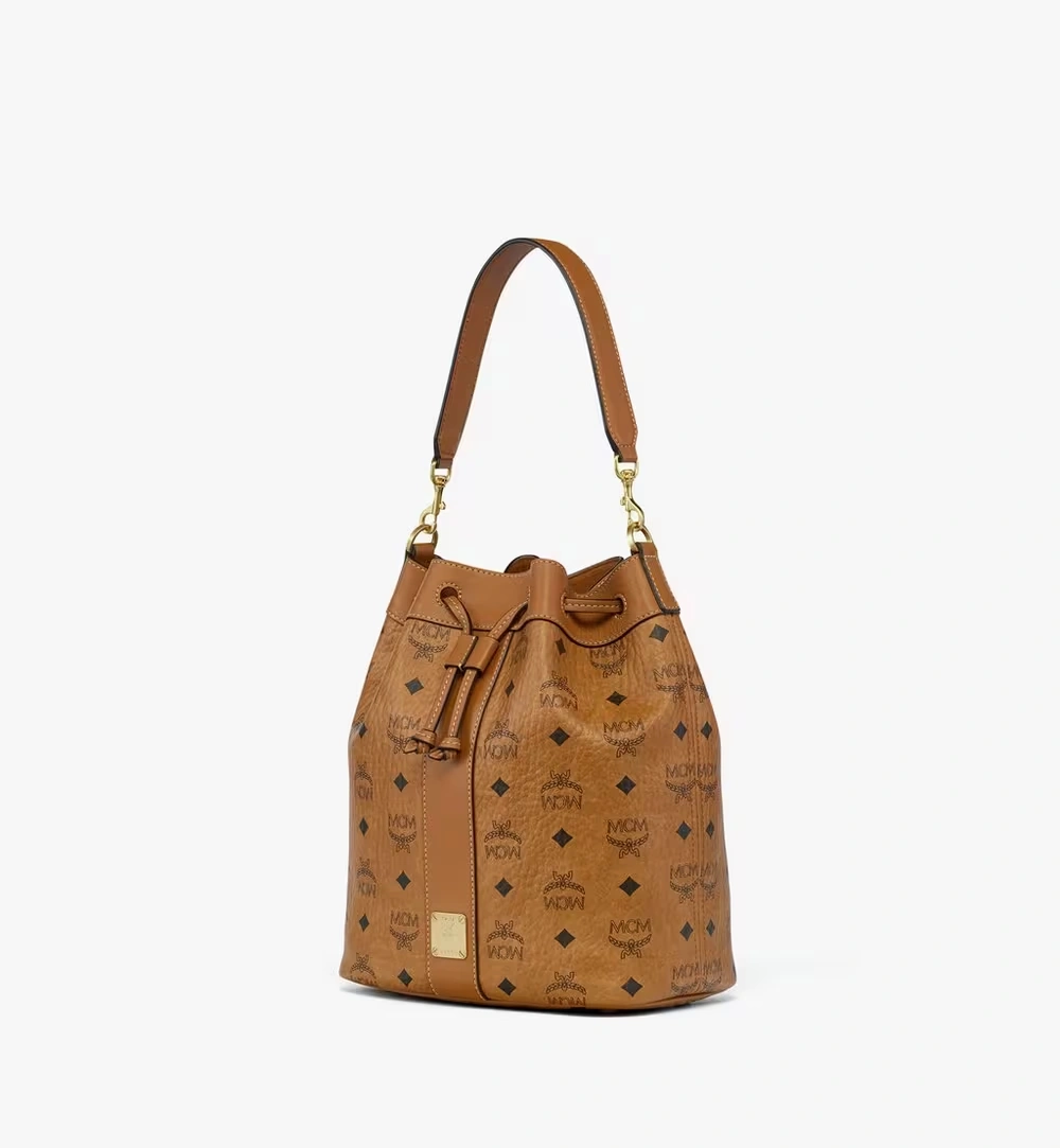 Medium Dessau Drawstring Bag in Visetos Cognac