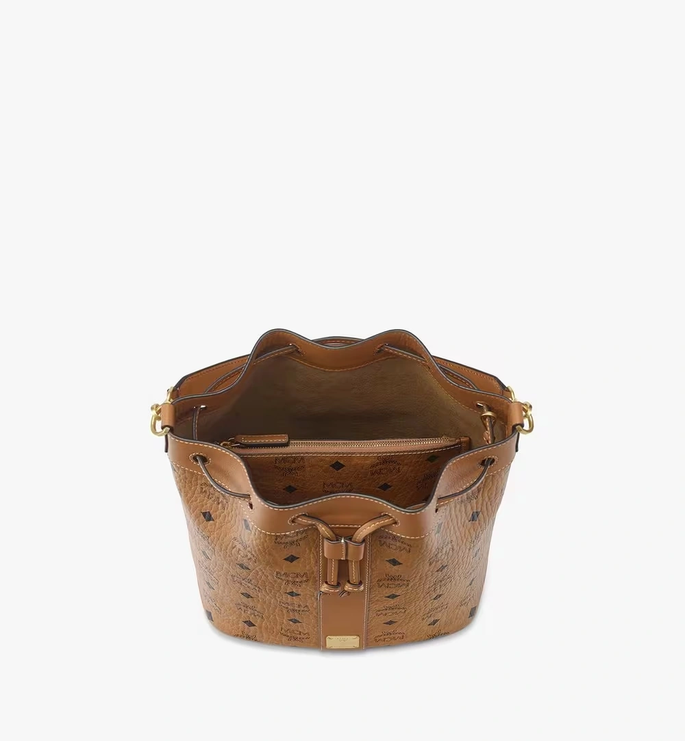 Medium Dessau Drawstring Bag in Visetos Cognac
