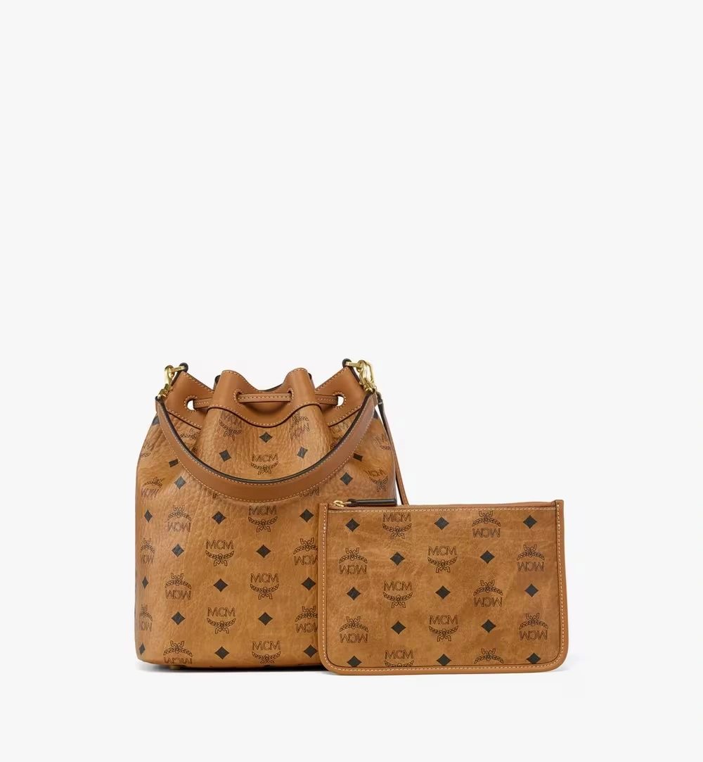 Medium Dessau Drawstring Bag in Visetos Cognac