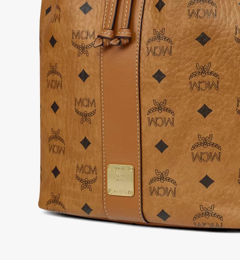 Medium Dessau Drawstring Bag in Visetos Cognac