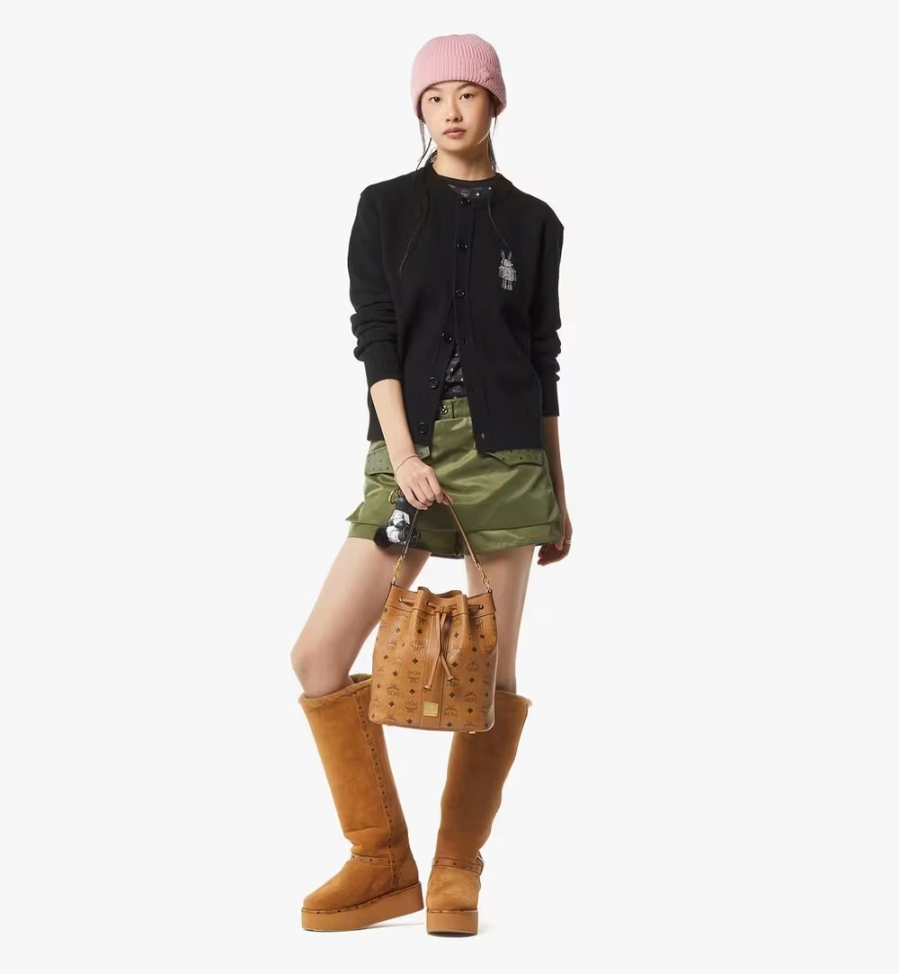 Medium Dessau Drawstring Bag in Visetos Cognac