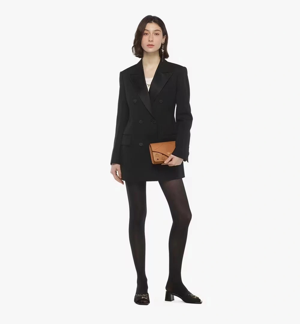 Mini Diamond Shoulder Bag in Visetos Leather Mix Cognac