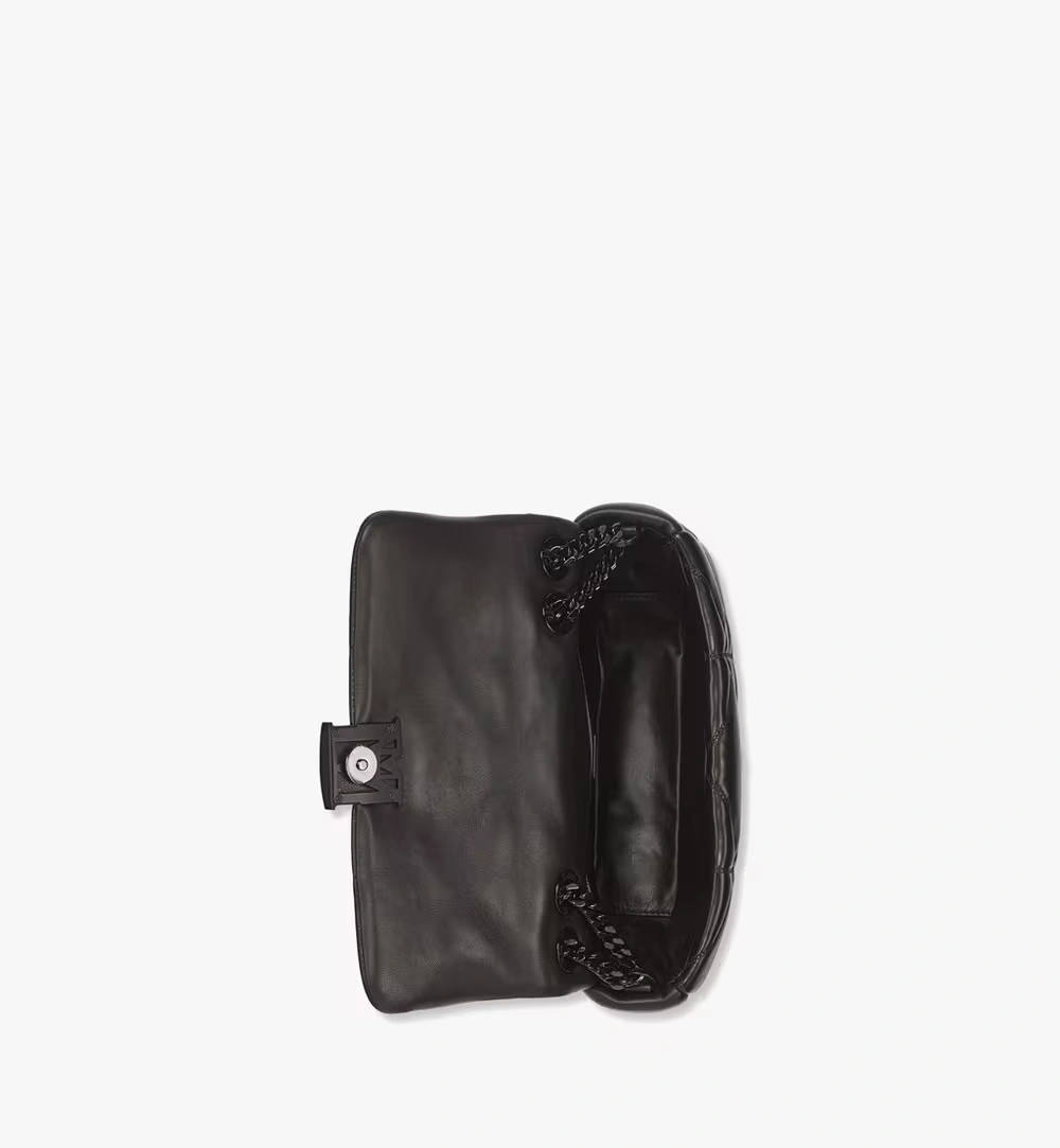 Small Travia Shoulder Bag in Cloud Quilted Leather Black