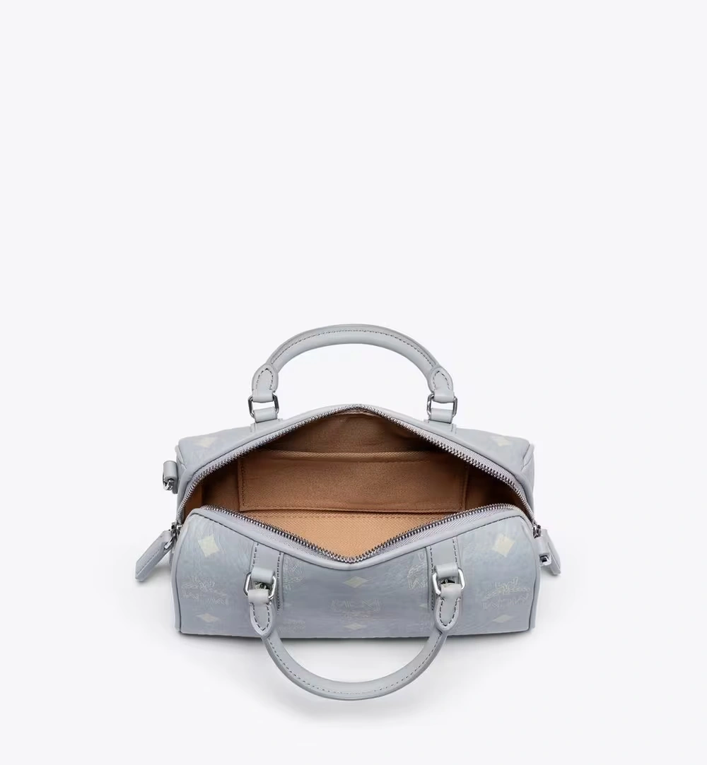 Mini Aren Boston Bag in Visetos Grey