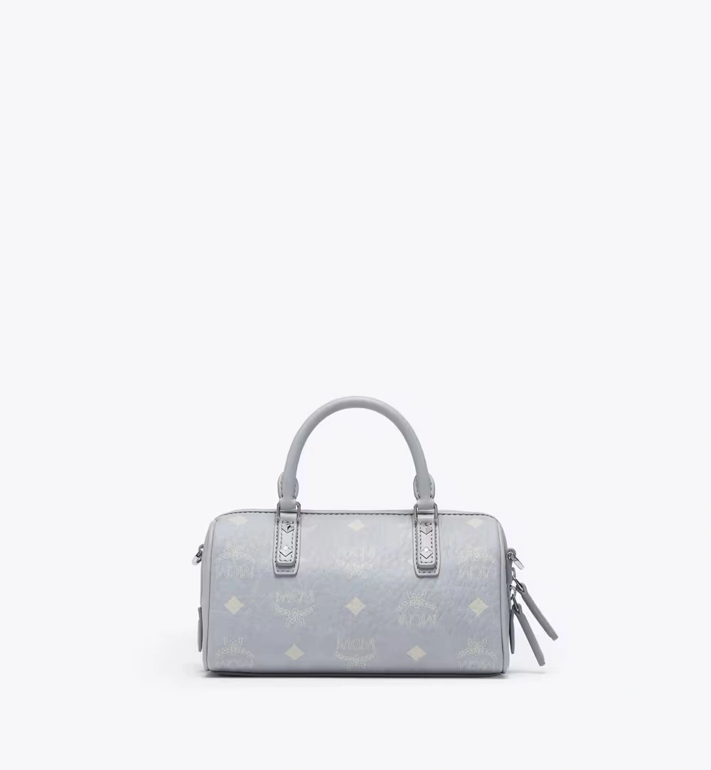 Mini Aren Boston Bag in Visetos Grey