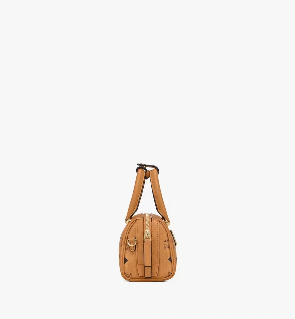 Mini Boston Bag in Visetos Original Cognac