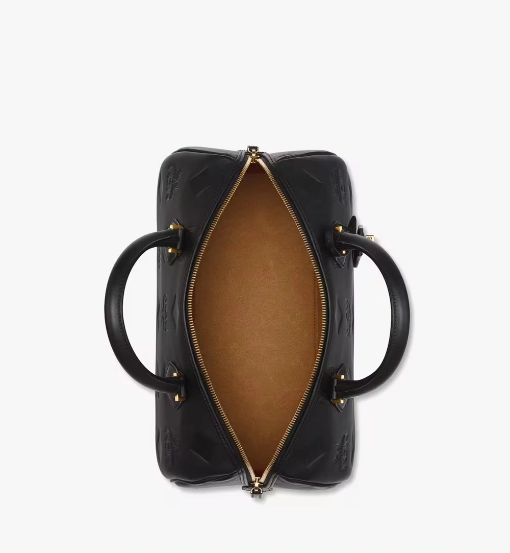 Medium Ella Boston Bag in Maxi Monogram Leather Black 3 Medium Ella Boston Bag in Maxi Monogram Leather Black