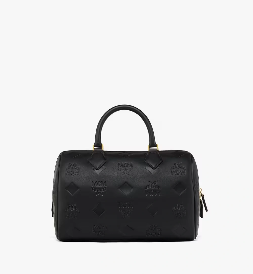 Medium Ella Boston Bag in Maxi Monogram Leather Black 4 Medium Ella Boston Bag in Maxi Monogram Leather Black