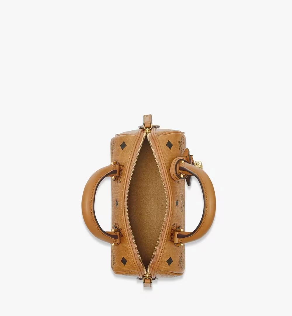 Mini Ella Boston Bag in Visetos Cognac