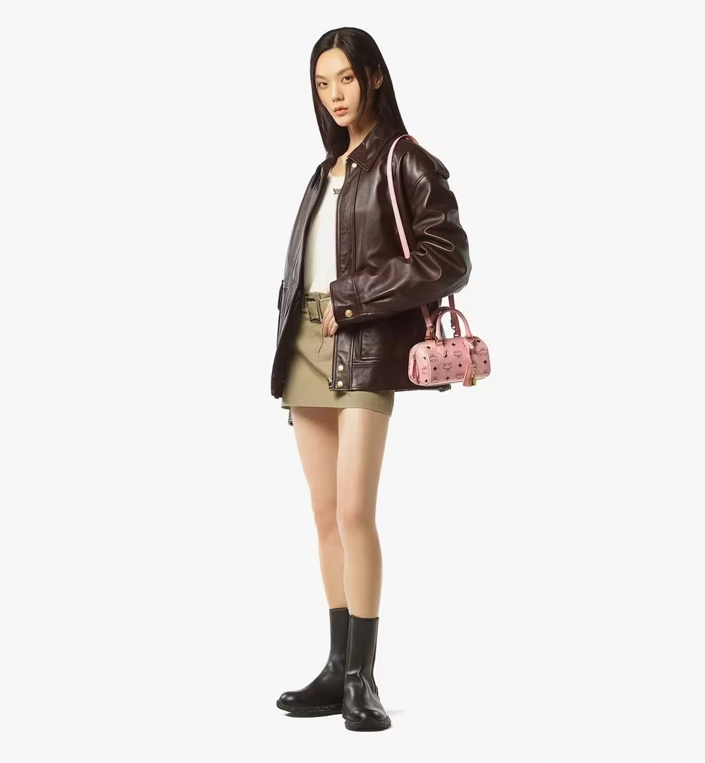 Mini Ella Boston Bag in Visetos Pink