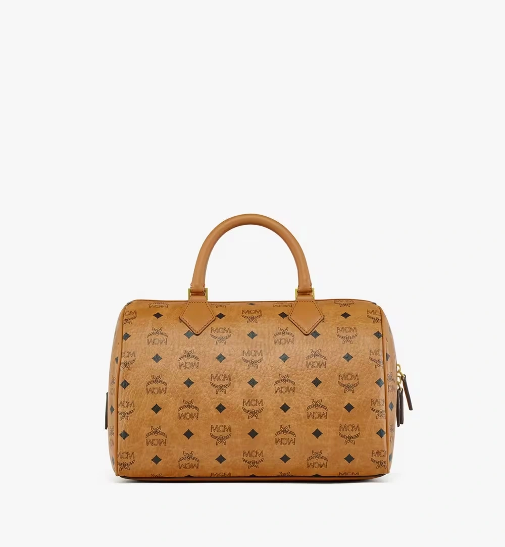 Medium Ella Boston Bag in Visetos Cognac 4 Medium Ella Boston Bag in Visetos Cognac