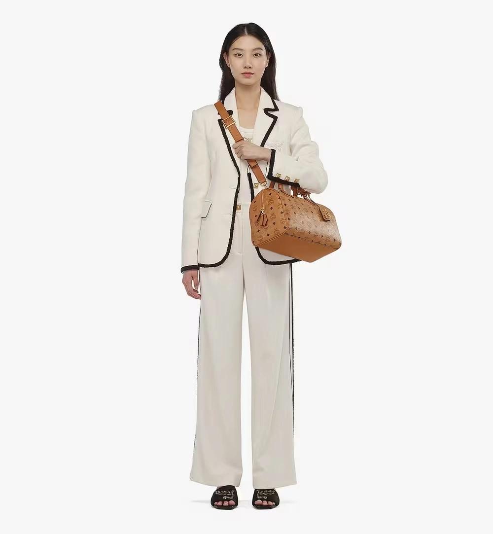 Medium Ella Boston Bag in Visetos Cognac 5 Medium Ella Boston Bag in Visetos Cognac