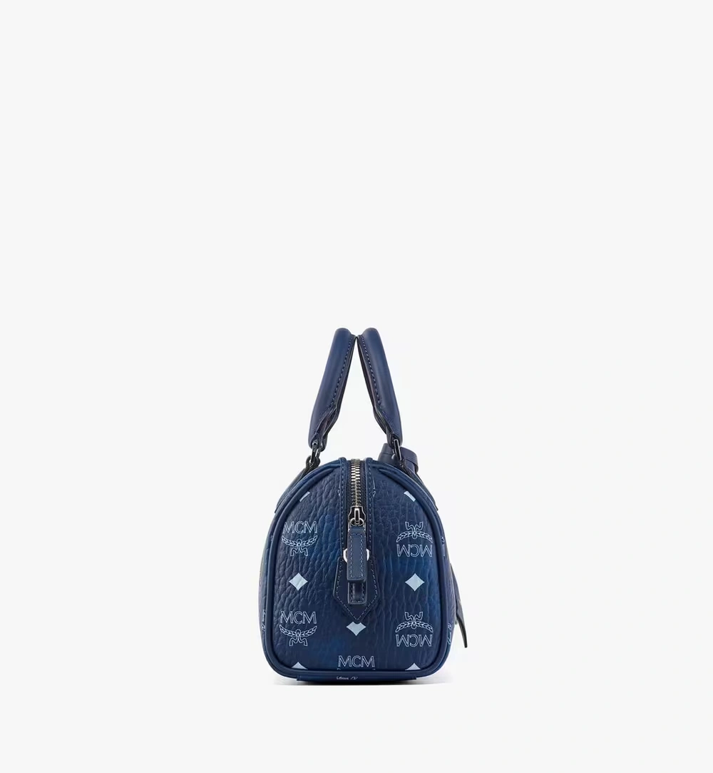 Small Ella Boston Bag in Visetos Blue