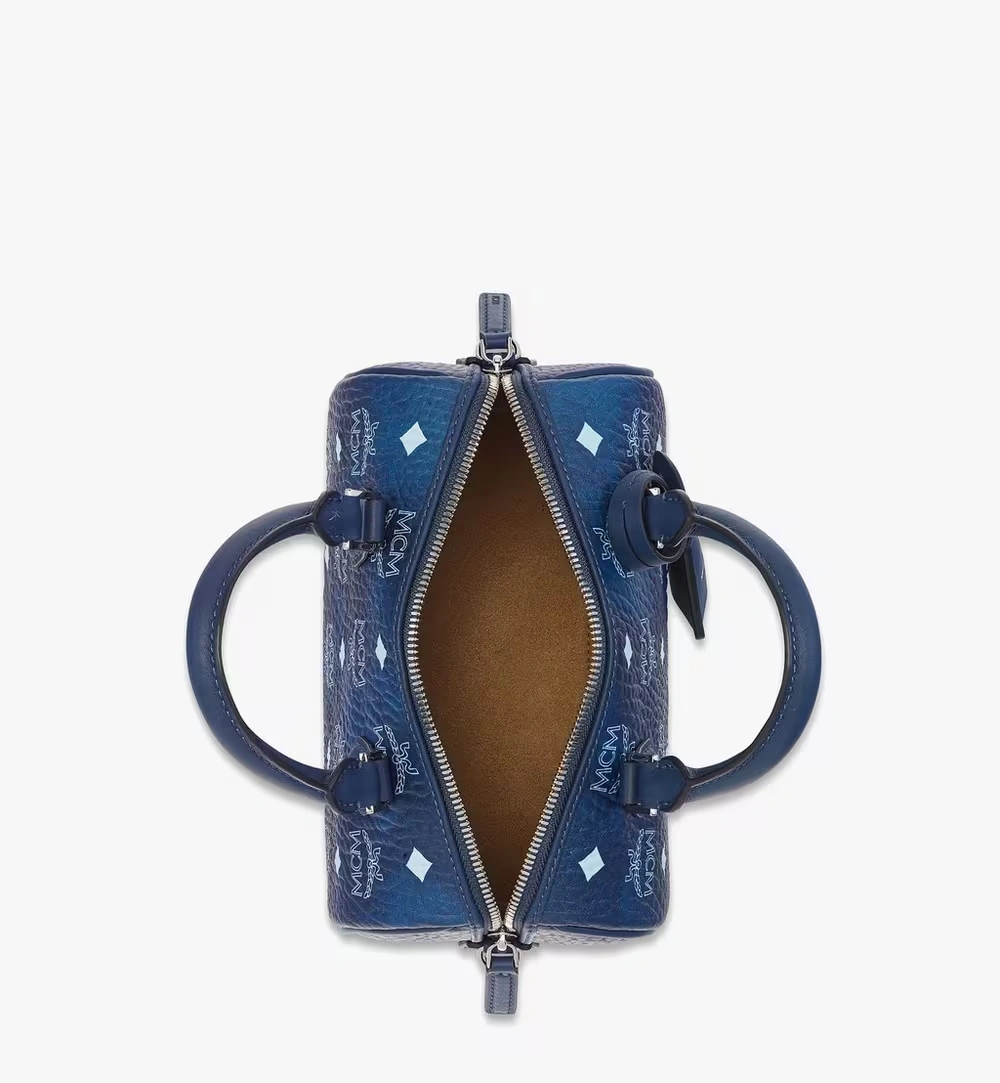 Small Ella Boston Bag in Visetos Blue