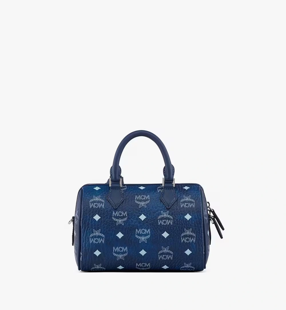 Small Ella Boston Bag in Visetos Blue