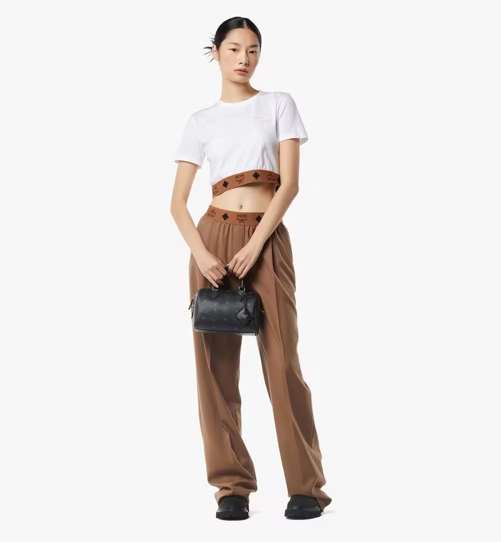Small Ella Boston Bag in Visetos Black