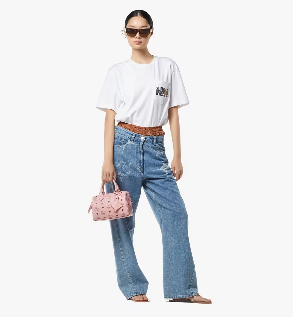 Small Ella Boston Bag in Visetos Pink