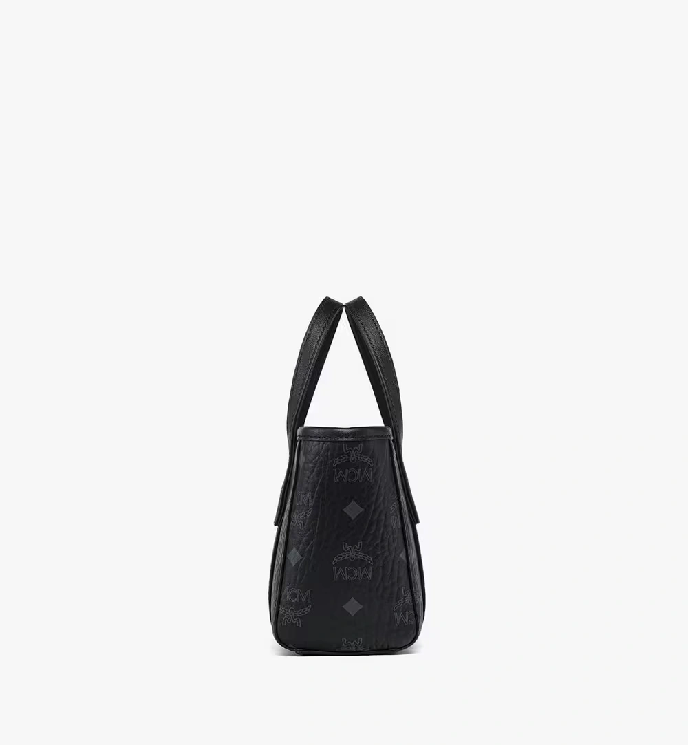 X-Mini Toni Top-Zip Shopper in Visetos Black
