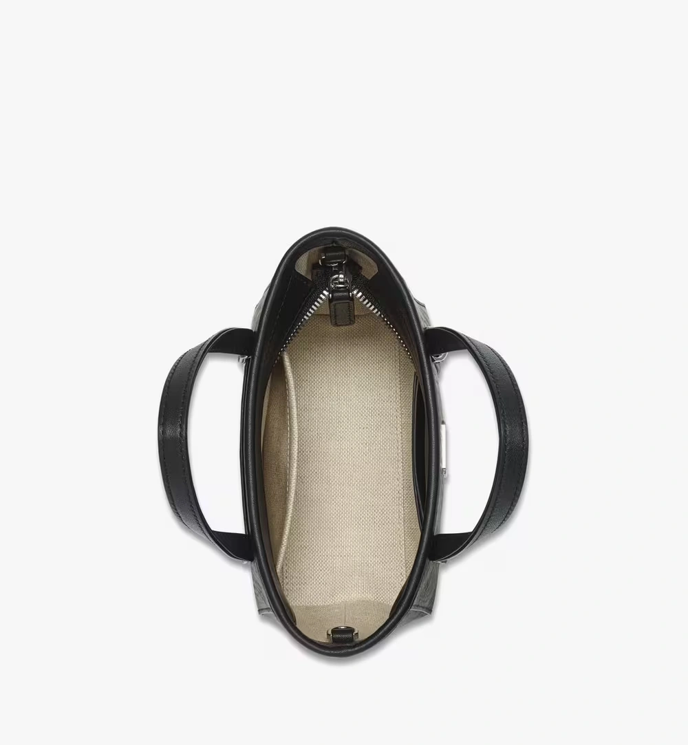 X-Mini Toni Top-Zip Shopper in Visetos Black