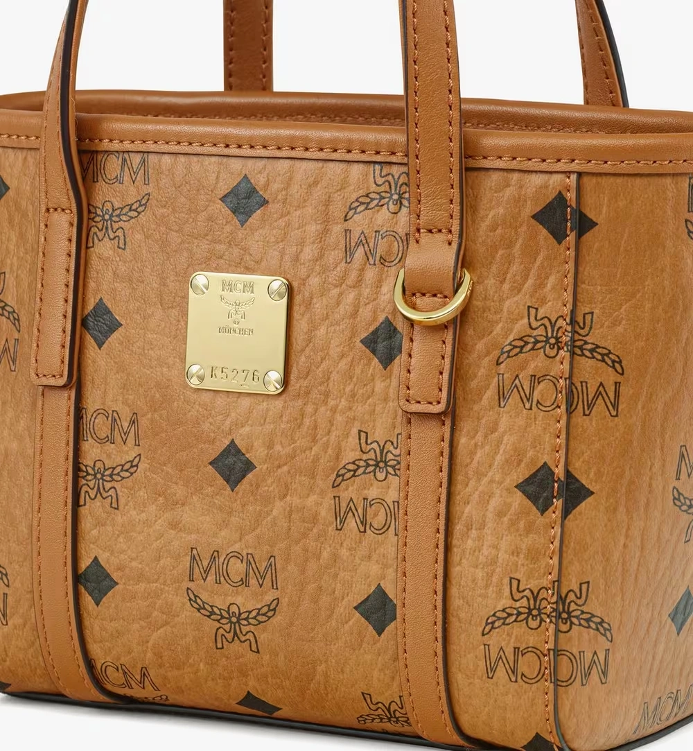 X-Mini Toni Top-Zip Shopper in Visetos Cognac
