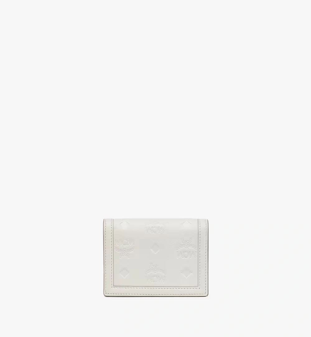 Mini Tracy Wallet in Embossed Monogram Leather White
